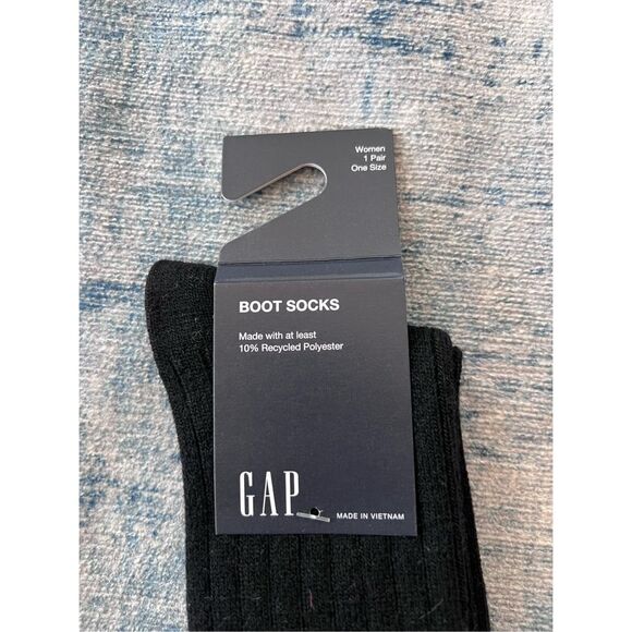 Women's Gap Black Glitter Tab Boot Socks 1 Pair - Picture 3 of 4